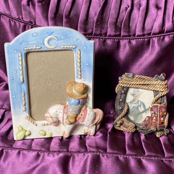 Cowboy Western Photo Frames Child 3D Cowboy Boot Lasso Horse Cactus Howdy - Picture 1 of 11